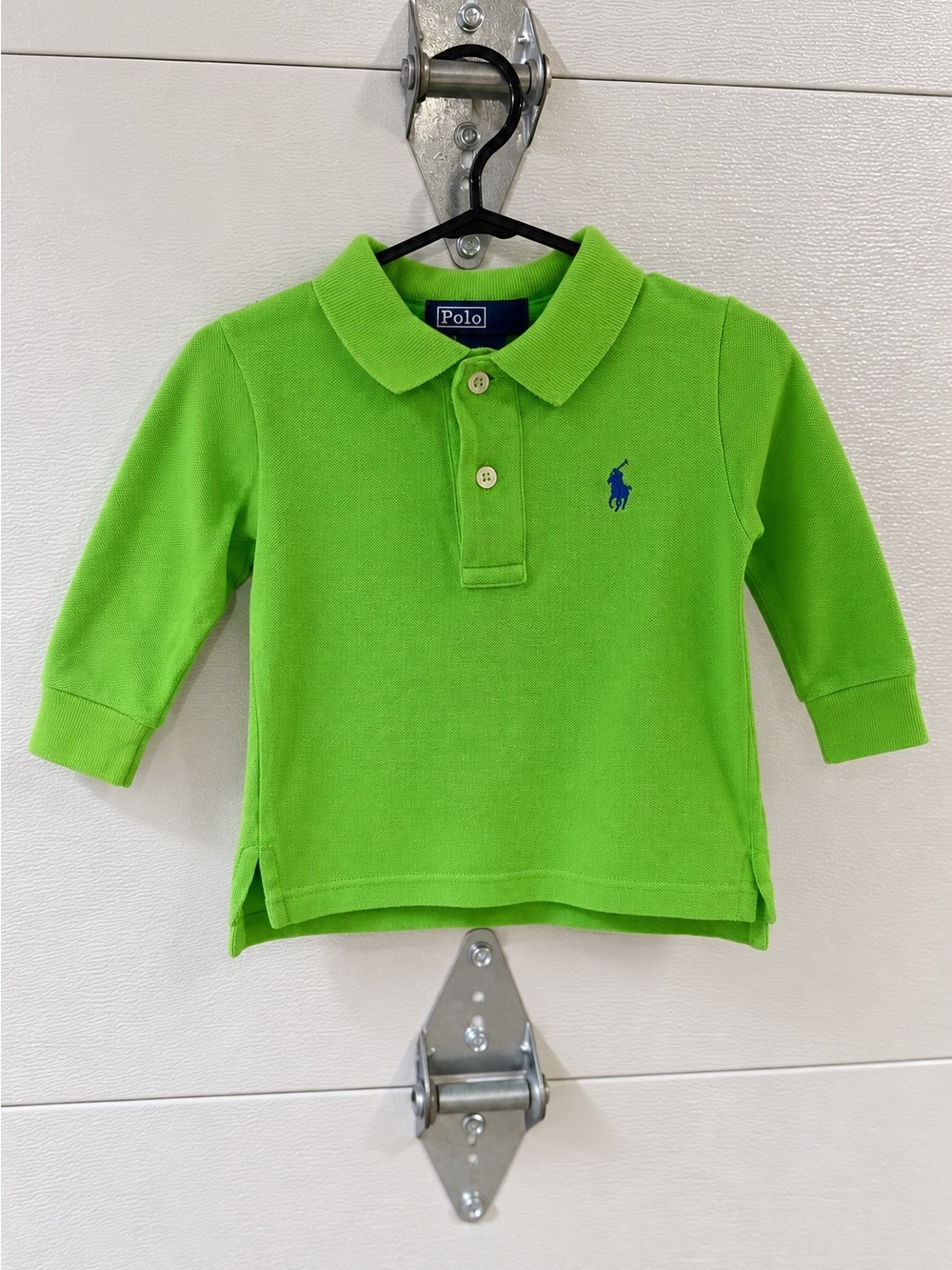 Polo by Ralph Lauren Bright Lime Green Long-Sleeve Polo with Blue Pony